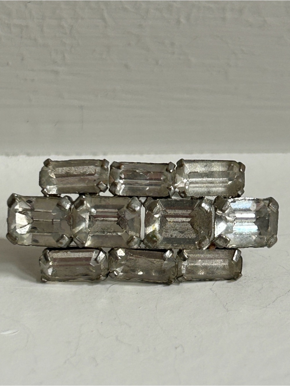 Vintage 1940s Crystal Bar Pin